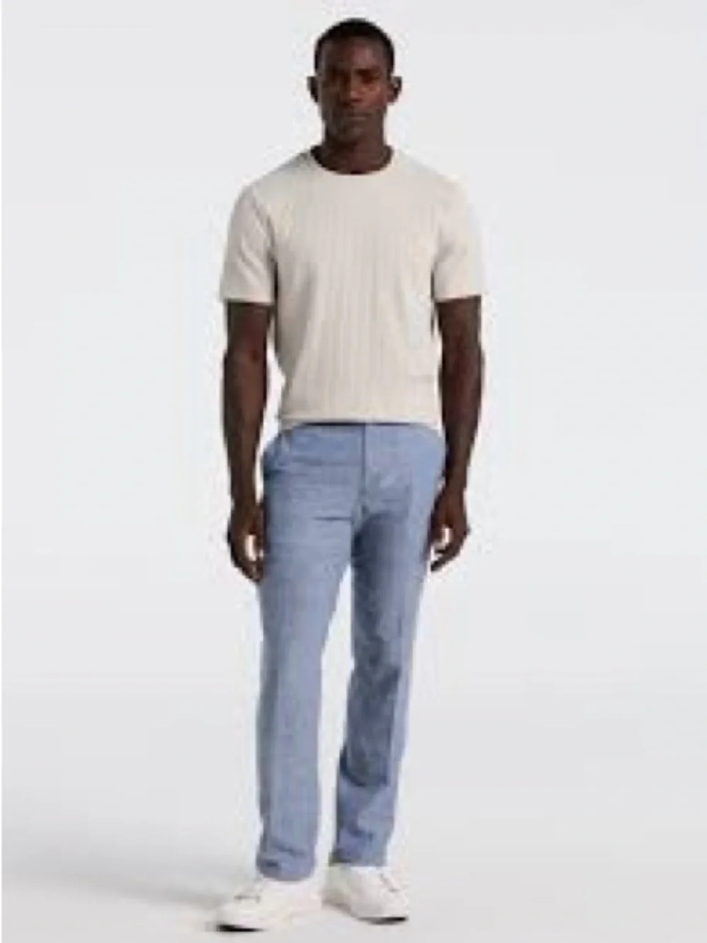 Perry Ellis Portfolio Slim Fit Linen Blend Chino Pants 30x30 Light Blue